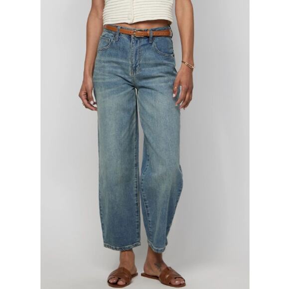 Oliver Logan Vintage Denim Indigo Harlow Barrel High Rise Jeans Size 6/28